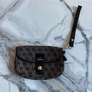 Dooney & Bourke Black and Gray Monogram Wristlet